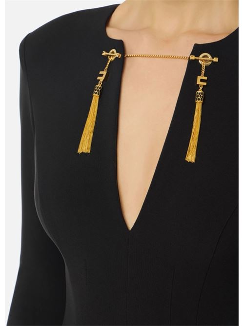 DRESS WITH JEWEL CHAIN ELISABETTA FRANCHI | AB80557E2110 NERO